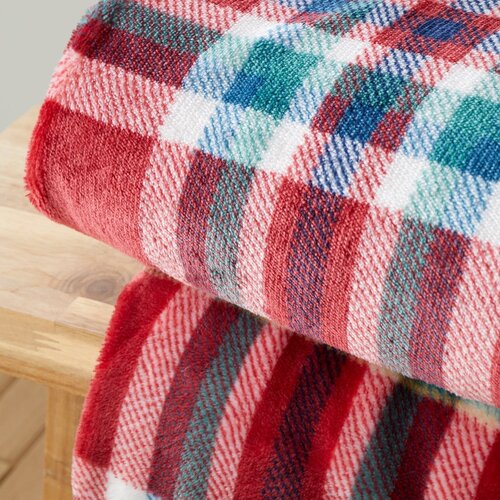 Catherine Lansfield Crvena deka od sherpa flisa 130x170 cm Kelso Check &amp;ndash; Slike