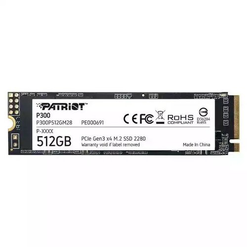 Patriot SSD M.2 NVMe 512GB P300 1700MBs/1100MBs P300P512GM28-ext Slike