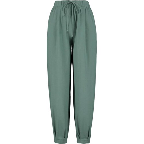 Trendyol Ženske pantalone Tbess23Pl00015, Kaki Cene