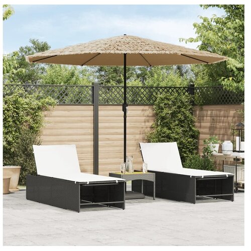 vidaXL Vrtni suncobran LED s čeličnom &scaron;ipkom smeđi 324x324x247 cm Cijene
