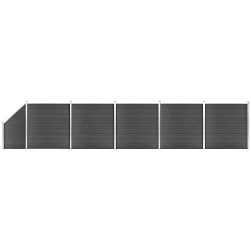  Set panela za ogradu WPC 965 x (105 - 186) cm crni Cene