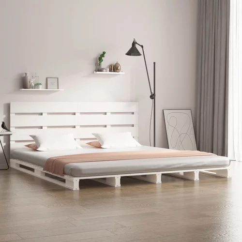 vidaXL Okvir za krevet bijela 120x190 cm masivna borovina 4FT bračni