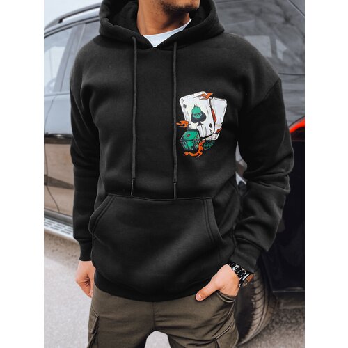 DStreet Bluza męska z nadrukiem czarna Slike