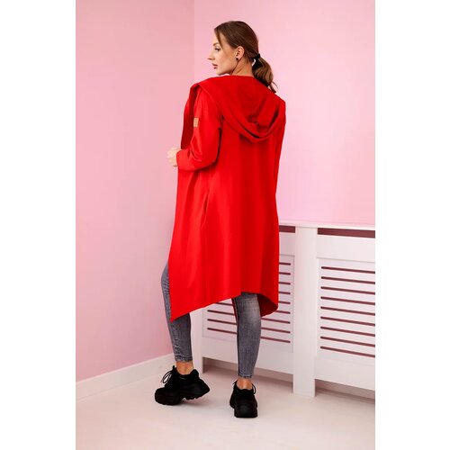 Kesi Long red hooded cardigan Cene