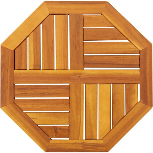 VidaXL Mizna plo&amp;scaron;ča 50x50x2 cm osmerokotna trdna tikovina Slike