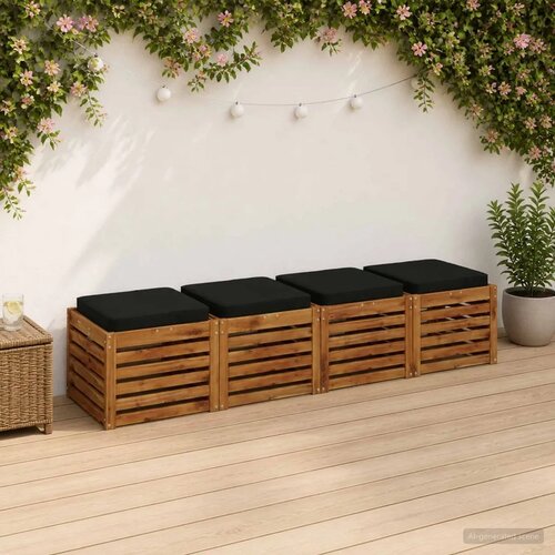  Jastučići za sjedalo od 4 dijela VUGHT 4 pcs 100% poliester - Crna (poliester) 50 x 50 cm 4 Cijene