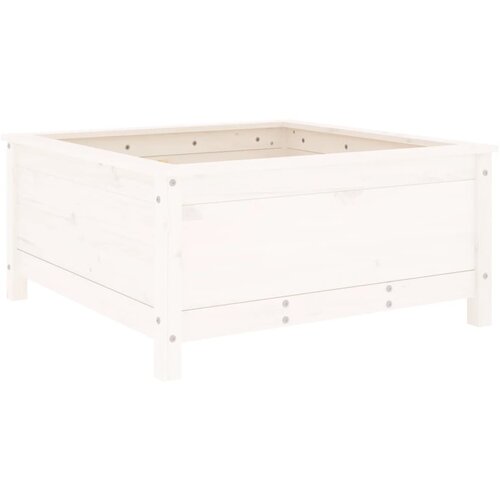 Maison Chic Vrtno cvetlično korito - Cvetlični Lonec belo 82,5x82,5x39 cm trdna borovina, (21789659) Slike