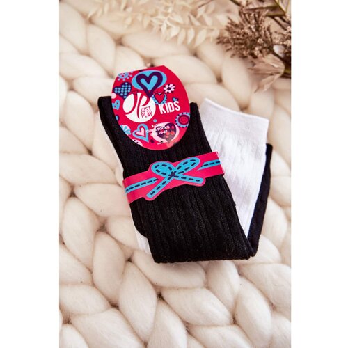 Kesi Youth High-Knee Socks 2-Pack Black and white Cene