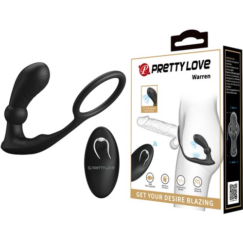 Pretty Love Warren Prostate Stimulator Anal Lock with Remote Control Black Cijene