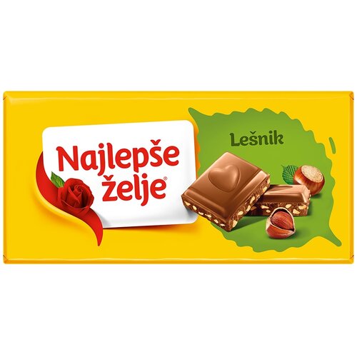 NAJLEP&amp;Scaron;E ŽELJE čokolada &amp;scaron;tark le&amp;scaron;nik 90g Slike