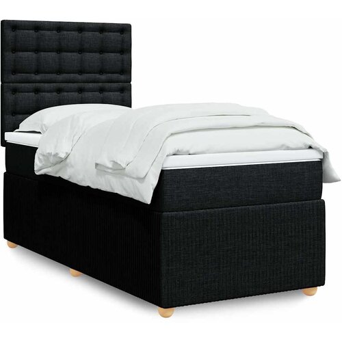  Box spring krevet s madracem crni 80 x 200 cm od tkanine Cijene