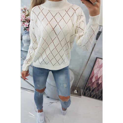 Kesi High-neckline sweater with a diamond pattern Slike