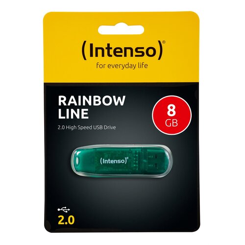 Intenso 8GB Rainbow Line USB 2.0 spominski ključek - Zelen 3502460 Slike