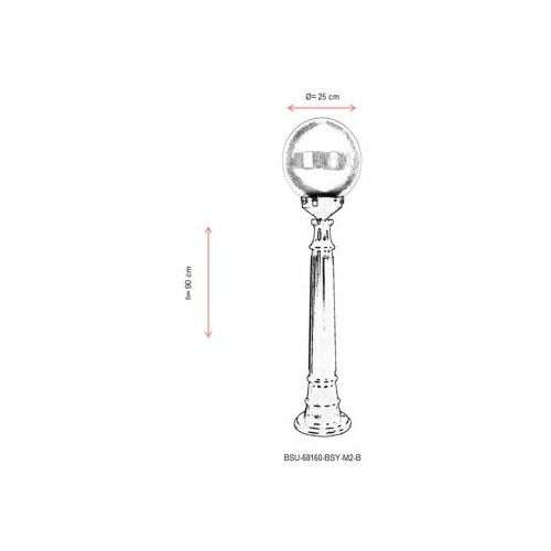 Opviq Vanjska lampa BSU-68160-BSY-M2-B, 90 cm, Podna, IP65, E27, 60W, Crna Slike