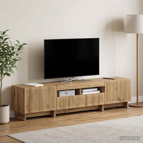  5-dijelni LED TV ormarić Hrast artisan Konstruirano drvo Siva 81 x 35 x 43 cm Cene
