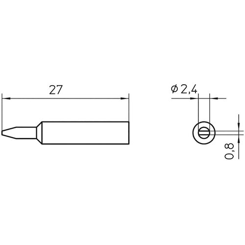 Weller spajkalna konica v obliki dleta xnt b velikost konice 2.4 mm vsebuje 1 kos, (20394619) Cene