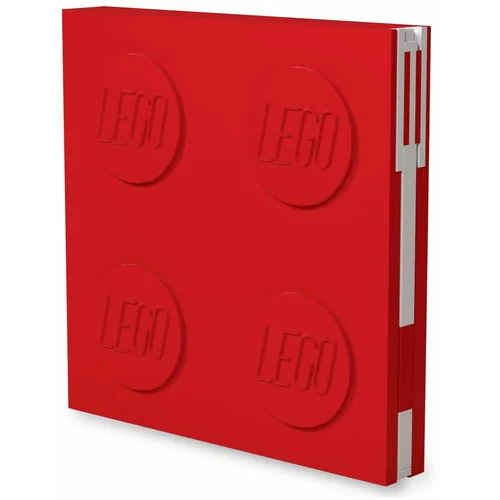 Lego Crvena četvrtasta bilježnica s gel kemijskom olovkom LEGO®, 15,9 x 15,9 cm