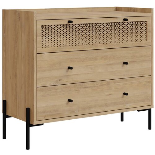Marckeric Niska komoda u dekoru hrasta u prirodnoj boji 90x80 cm Mayra &amp;ndash; Slike