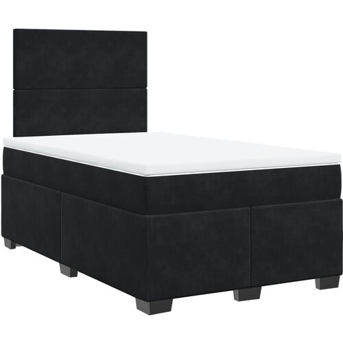VidaXL Box spring postelja z vzmetnico črna 120x200 cm žamet, (21310191) Slike