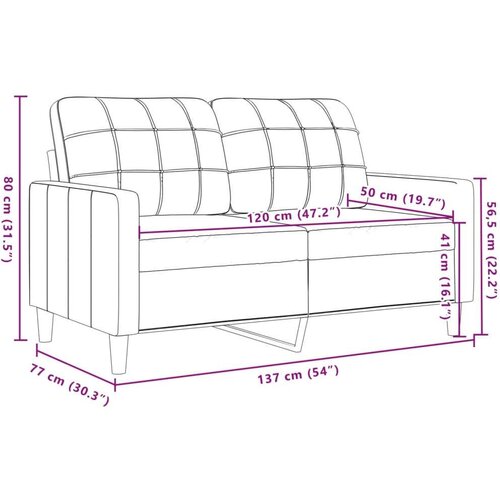 vidaXL Kavč dvosed roza 120 cm žamet, (21255987) Cene