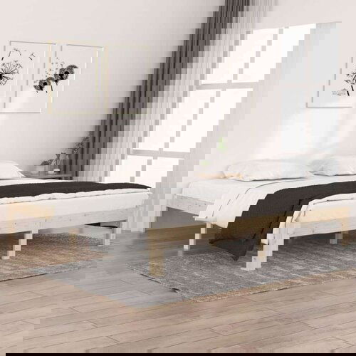  Okvir za krevet od masivnog drva 180 x 200 cm 6FT veliki bračni Cene