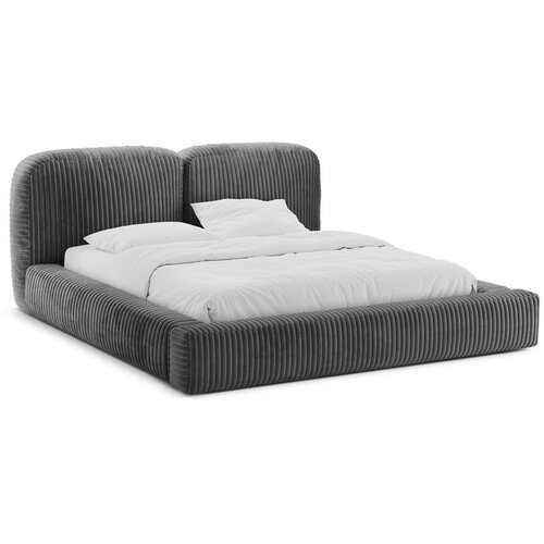Micadoni Sivi tapecirani bračni krevet s prostorom za odlaganje s podnicom 180x200 cm Martina &ndash; Cijene