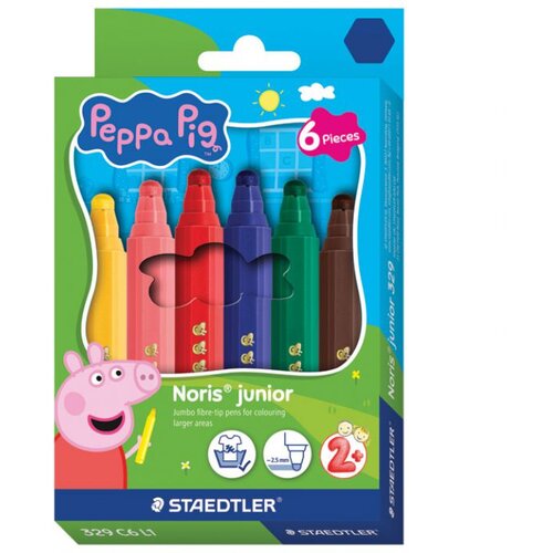  ŠKOLSKI 6BOJA JUMBO NORIS JUNIOR PEPPA PIG STAEDTLER 329 C6 L1 Cene