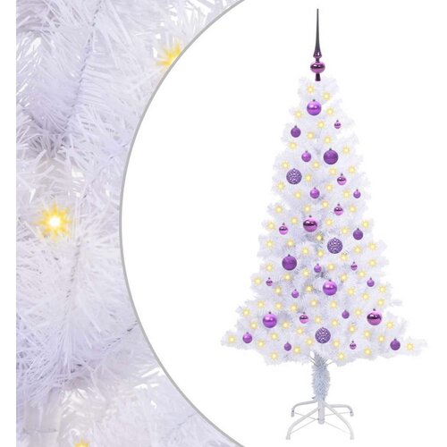 VidaXL Umjetno božićno drvce s stalakom Bijelo 150 cm PVC i čelik Slike