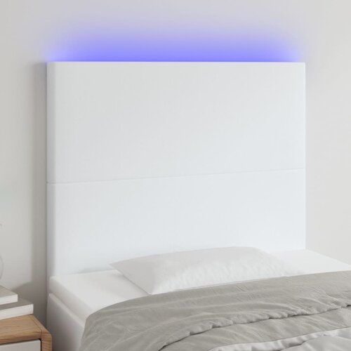  LED uzglavlje bijelo 80x5x118/128 cm od umjetne kože Cijene