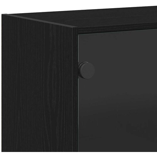  Highboard Crni hrast 68 x 37 x 142 cm Slike