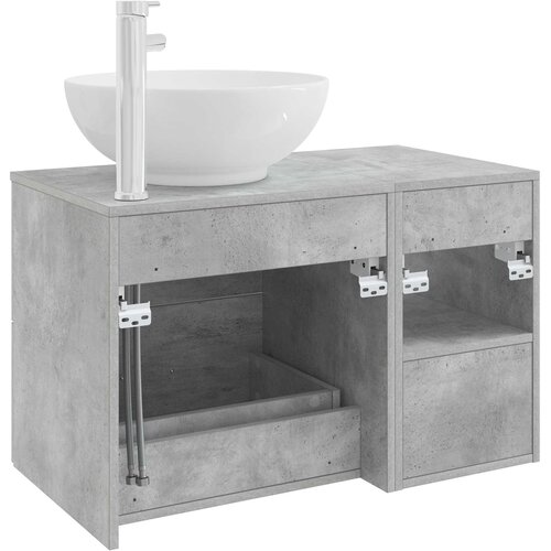  Set namje&amp;scaron;taja za kupaonicu 2 kom. Betonska siva 49,5 x 44,5 x 80 cm Slike