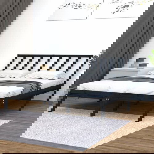 Furnova Posteljni okvir črn iz trdne borovine 150x200 cm, (21935335) Slike