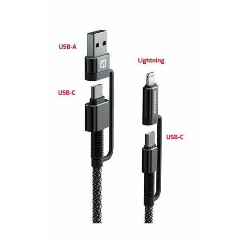Swissten USB KABEL 4V1 ARAMID REINFORCED 3A 1,5m, (5000313432) Cene