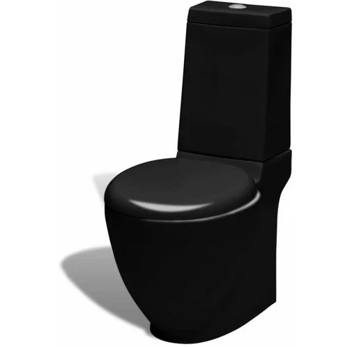 Keramička Keramična WC školjka okrogla pretok vode spodaj črna, (20766801)