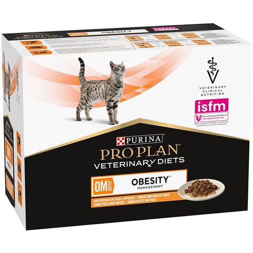Purina Pro Plan Veterinary Diets 5x zooTočke na mokro mačjo hrano! - Veterinary Diets Feline OM ST/OX-Obesity Management pi&amp;scaron;čanec Slike