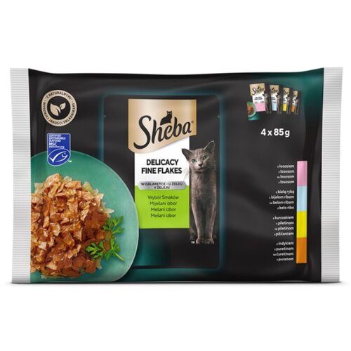 Sheba mesni izbor u želeu za mačke, 4x85g. Slike