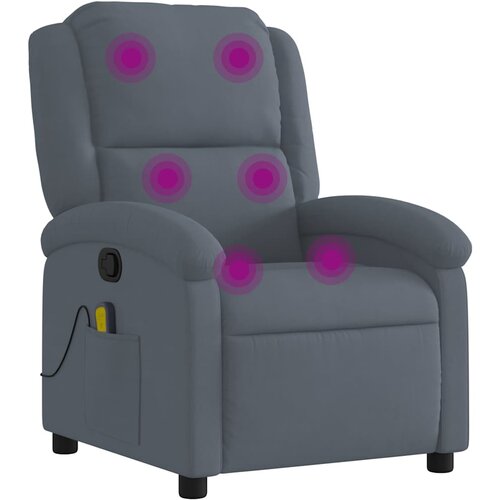 Maison Chic masažni naslanjač - Relax naslanjač temno siv žamet, (22134428) Cene