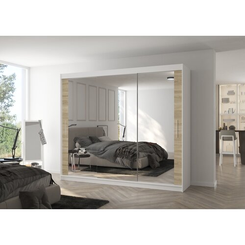 ADRK GARDEROBNA OMARA CHESTER 250 CM (VE� BARV)-Bela/Hrast Cene