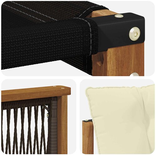  Set vanjskih sofa 3 kom. Prirodna i krem Slike