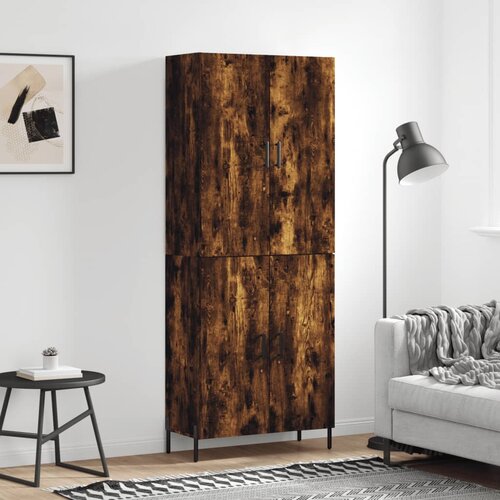 vidaXL Visoka komoda dimljeni hrast 69 5x34x180 cm konstruiranog drva Cijene