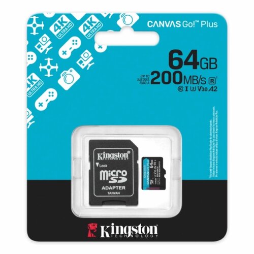 Kingston 64GB SDXC Canvas Go Plus Gen4 200MB/s C10 UHS-I U3 V30 SDG4/64GB Cene