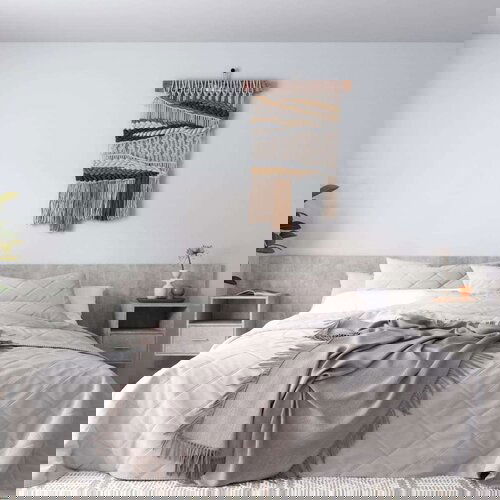  Posteljno vzglavje z omaricami betonsko siv konstruiran les, (20793860) Cene