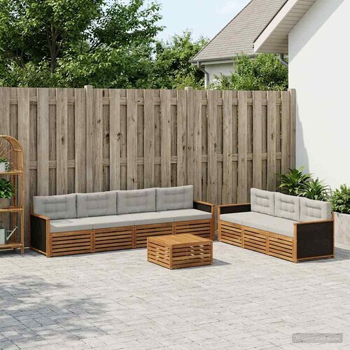  Set vanjskih sofa 8 pcs Prirodna i svjetlosiva 79 x 79 x 37 cm Cene