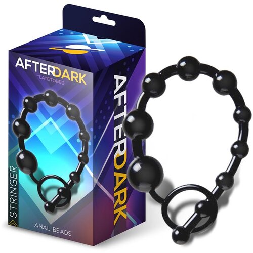 Afterdark Stringer Silicone Anal Beads 30cm Black Cene