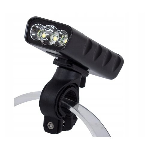  Alu. led cree xm-l t6x3 svjetlo za bicikl ipx5 crno usb 7500k Slike