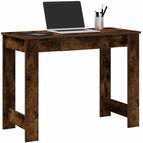vidaXL Pisalna miza dimljeni hrast 100x45x75 cm inženirski les Cene