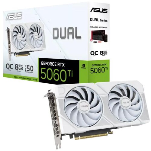 Asus graficka karta DUAL-RTX5060TI-O8G-WHITE NVD/8GB/GDDR7/128bit/bela Slike