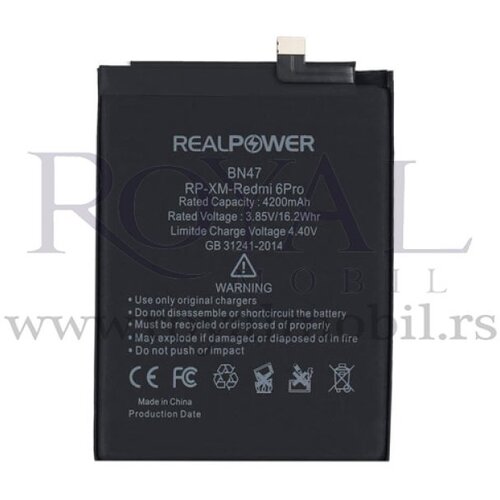REAL POWER baterija  za xiaomi redmi 6 pro / mi A2 lite Bn47 (4200mAh) Cene