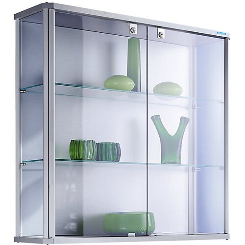 eurokraft pro Dizajnerska stenska vitrina, VxŠxG 800 x 820 x 250 mm, z NN osvetlitvijo Cene