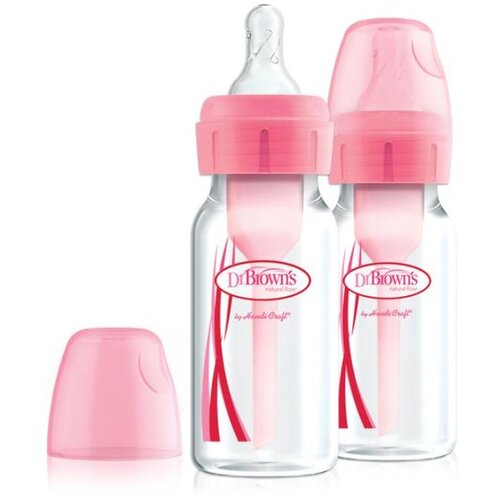 Dr.browns Dr. Brown&amp;#039;s Natural Flow&amp;reg; Options+&amp;trade; bočica uskog grla, 120 ml, pink, 2 kom Slike